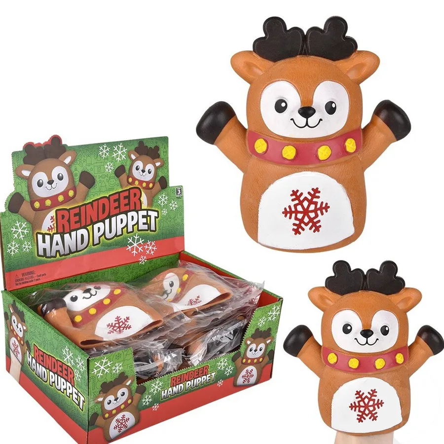 Reindeer Stretchy Hand Puppet Kids Toy For Valentine — wholesale Seasonal & Holiday by the case