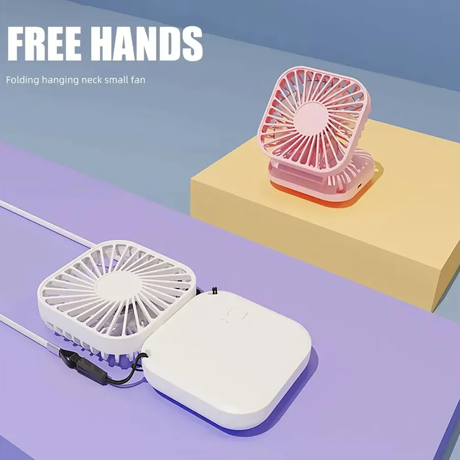 Multi Functional Folding Mini Hanging Neck Fan - Assorted — wholesale Tech & Gadgets by the case