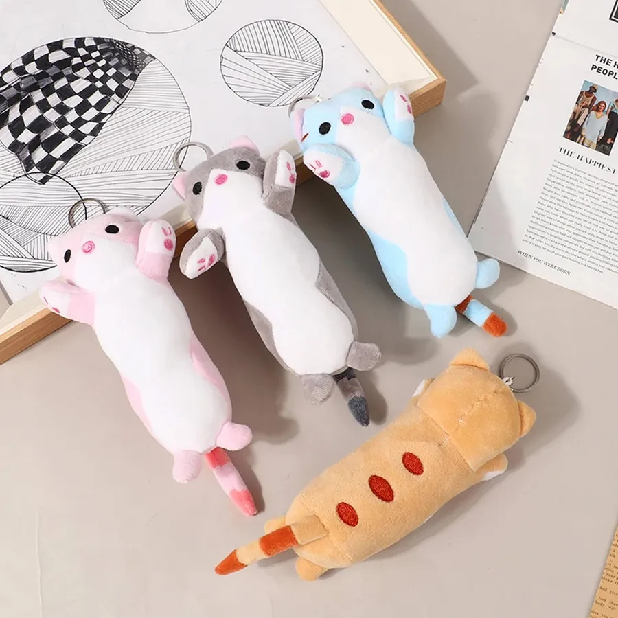 Long Cat Plush Keychain Bulk - Cute Sensory Squish Backpack Charm for Kids — wholesale Fidgets & Sensory by the case