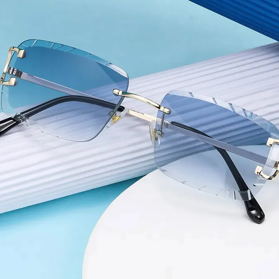 Rimless Gradient Shades Sunglasses For Women's - Assorted — wholesale Apparel & Accessories by the case