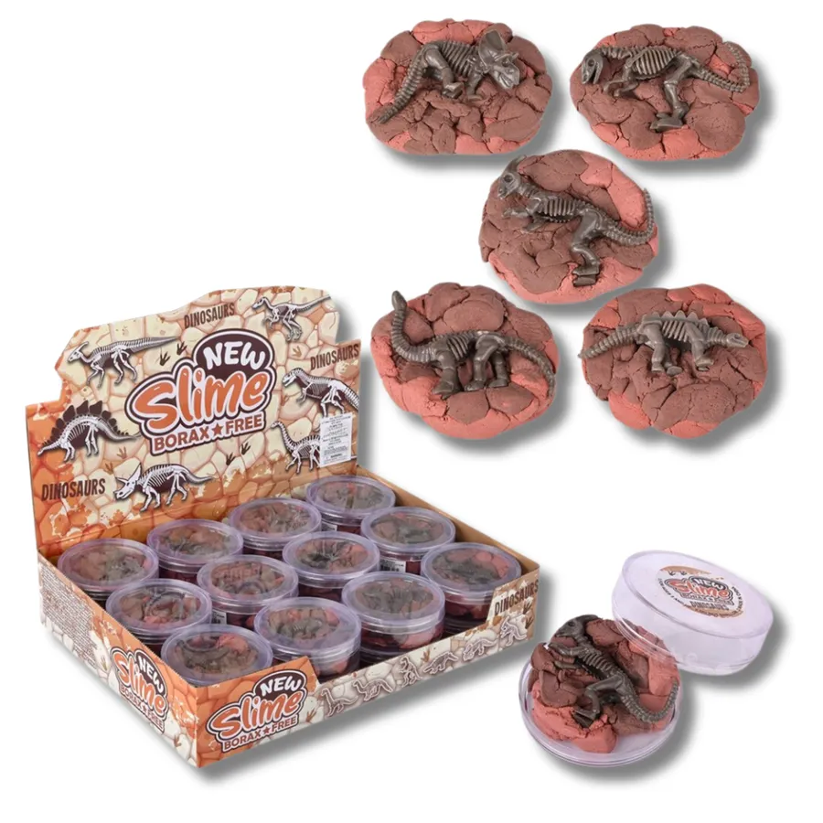 Dinosaur Fossil Clay Slime For Kids - Assorted — wholesale Fidgets & Sensory by the case