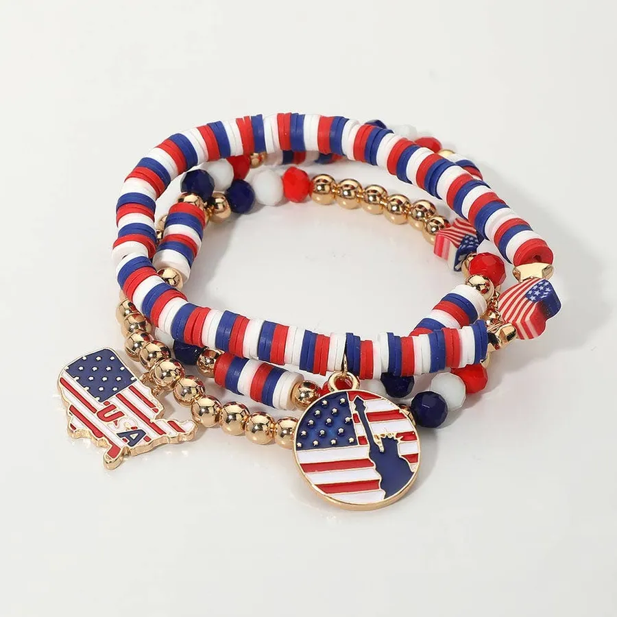 American USA Flag Map Multi Layered Bracelet — wholesale Apparel & Accessories by the case