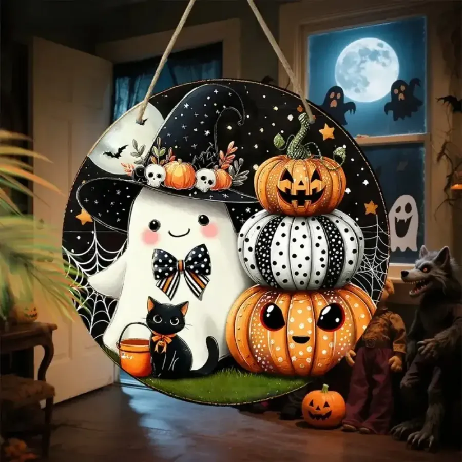 Halloween Themed Pumpkin Wooden Sign Board For Decor — wholesale Seasonal & Holiday by the case