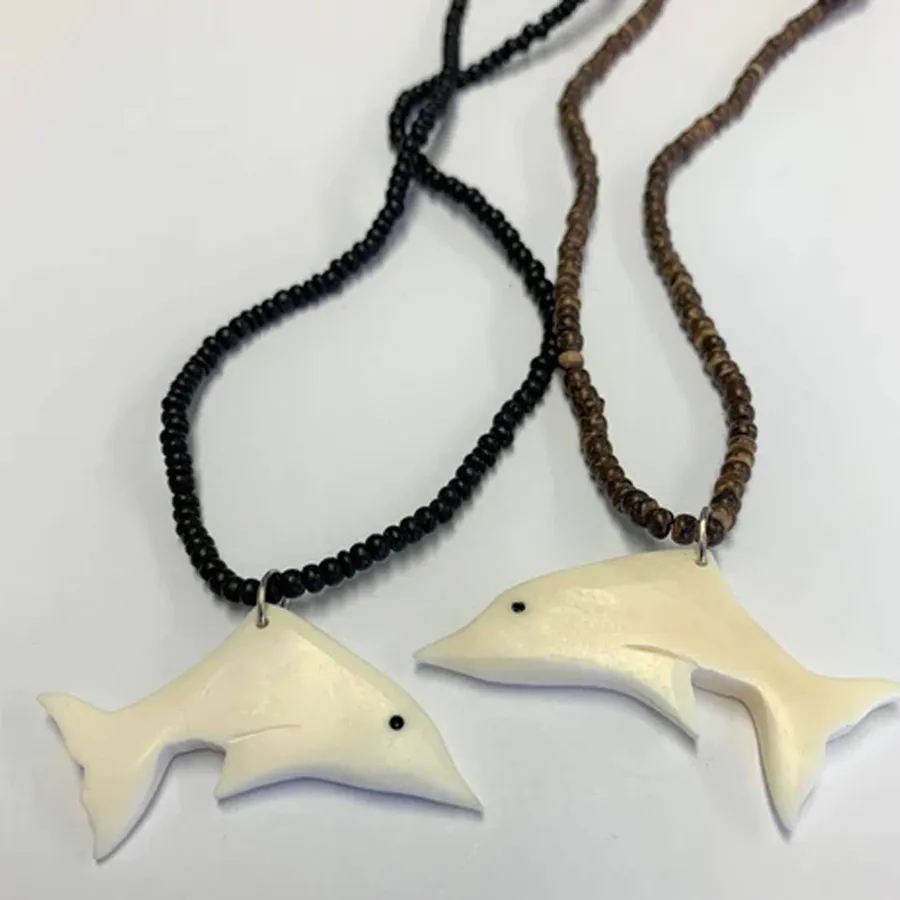 Wholesale Whale Carved Cow Bone Pendant Necklace — wholesale Apparel & Accessories by the case