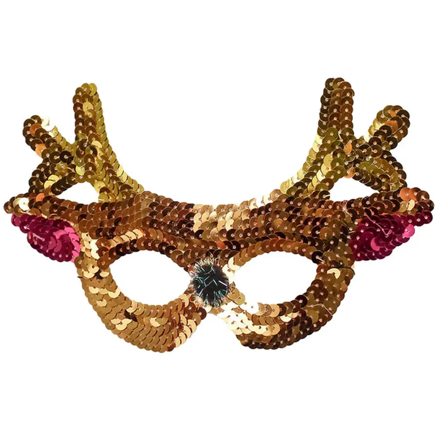 Sequin Reindeer Masks One Size In Bulk — wholesale Apparel & Accessories by the case