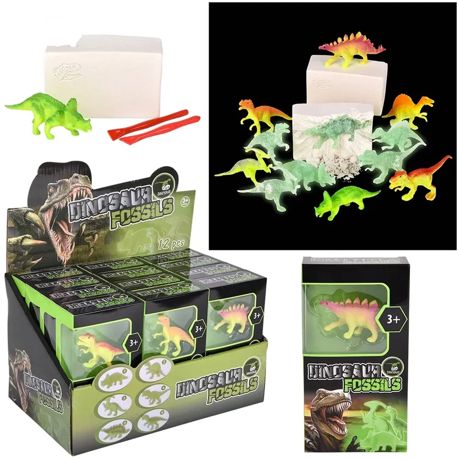 Glow In Dark Dinosaur Set Kids Toy - Assorted — wholesale Toys & Games by the case