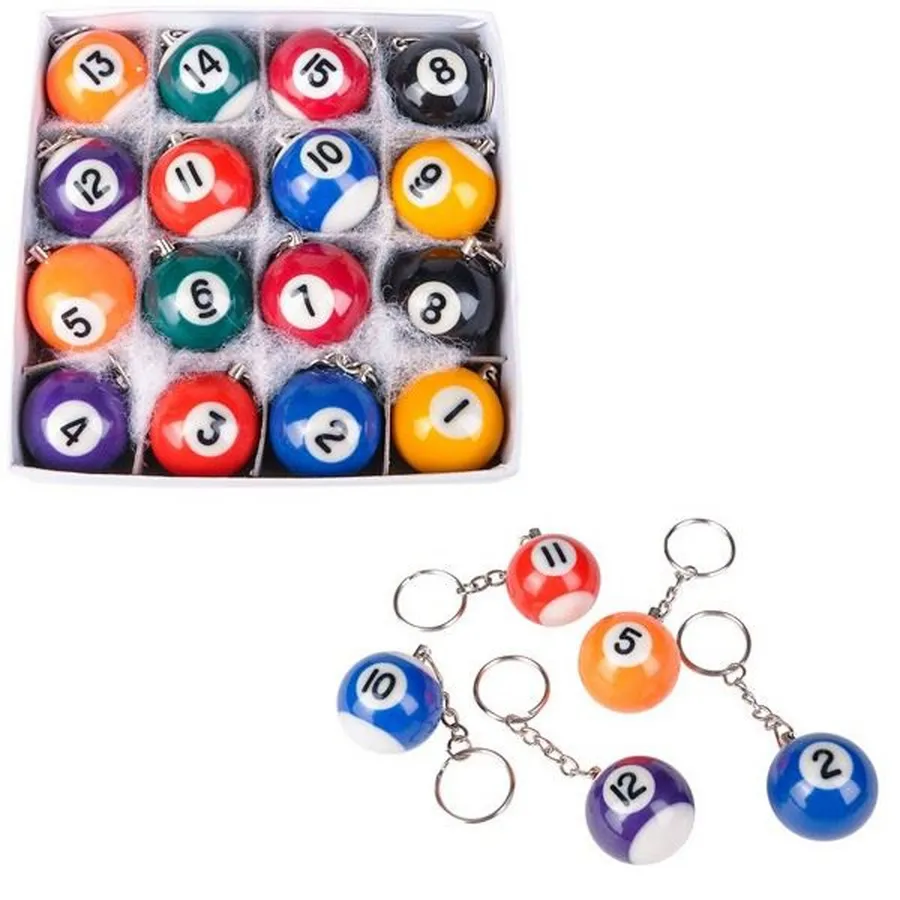 New Stylish Billiards Pool Ball Model Keychain Key Rings — wholesale Keychains & Charms by the case