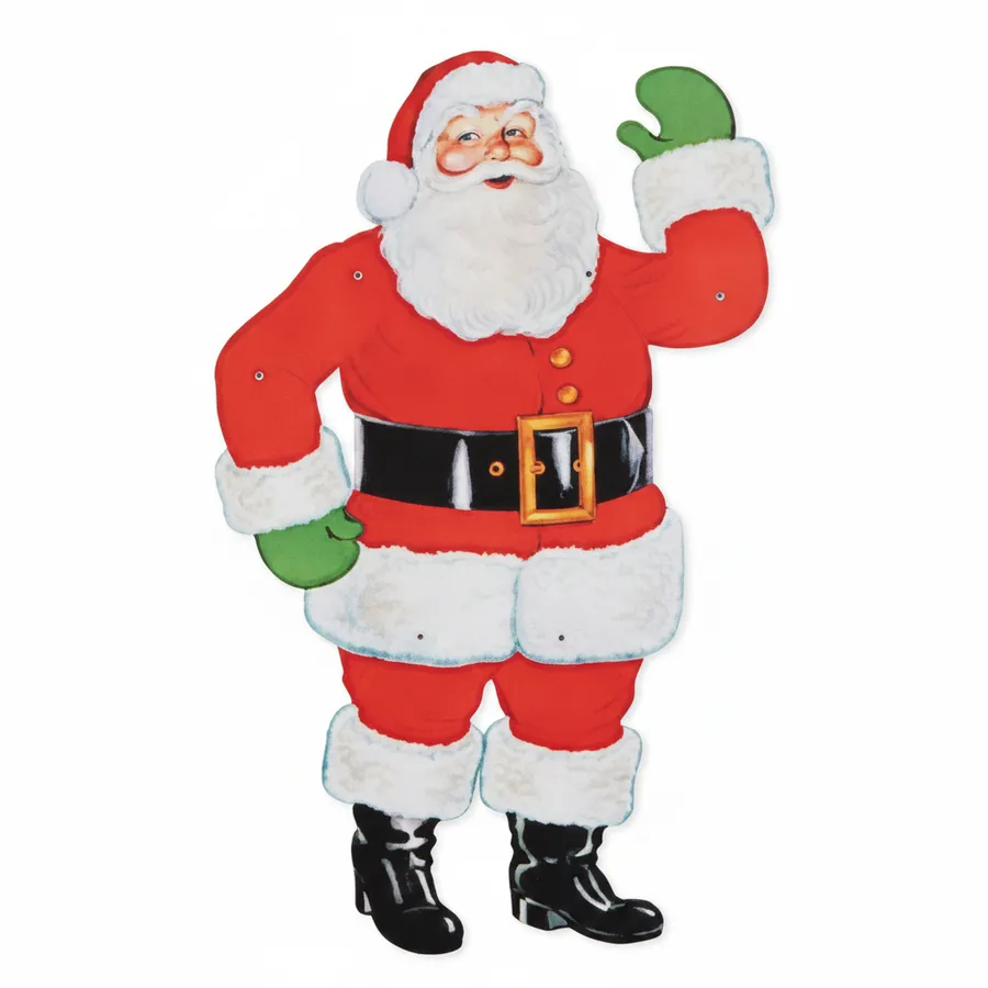 Jointed Santa Claus Paper Cutout - 29-Inch Hanging Christmas Decor & Holiday Wall Accent — wholesale Seasonal & Holiday by the case