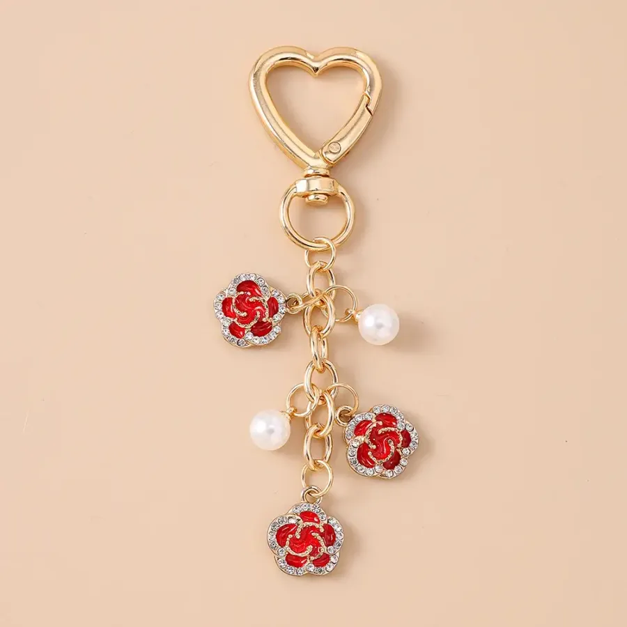 8-Color Pearl Rose Key Ring – Easter Handbag Pendant — wholesale Seasonal & Holiday by the case