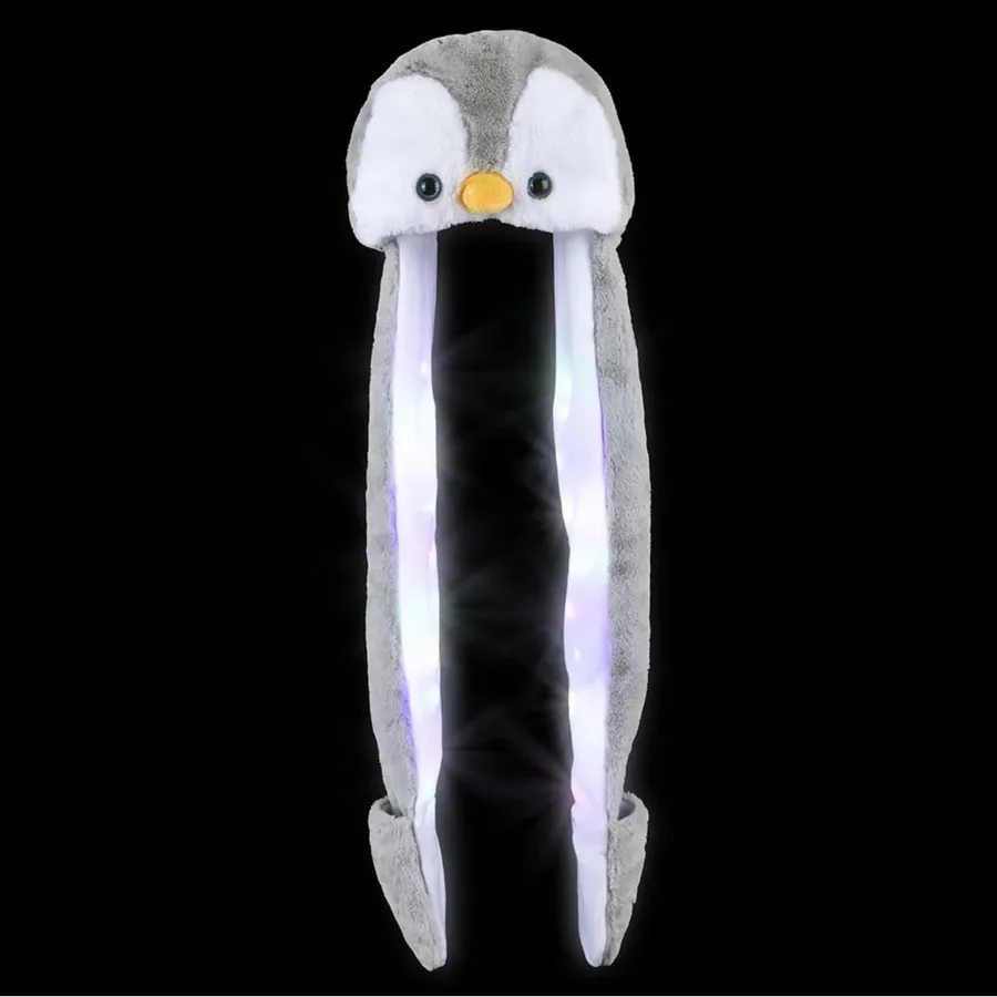 Light Up Penguin Scarf Hat For Kids — wholesale Apparel & Accessories by the case