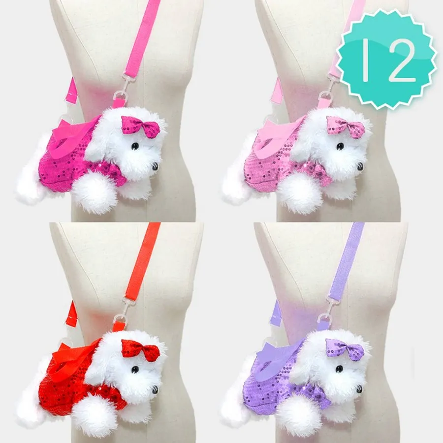 Sequin Dog Doll Puppy Crossbody Bag For Kids - Assorted — wholesale Bags & Backpacks by the case