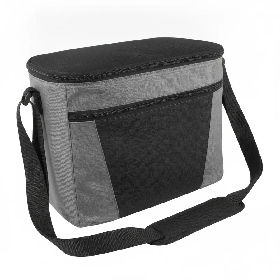 Insulated Cooler Tote Bag with Front Zipper Pocket - Grey Everyday Travel Bag — wholesale Bags & Backpacks by the case