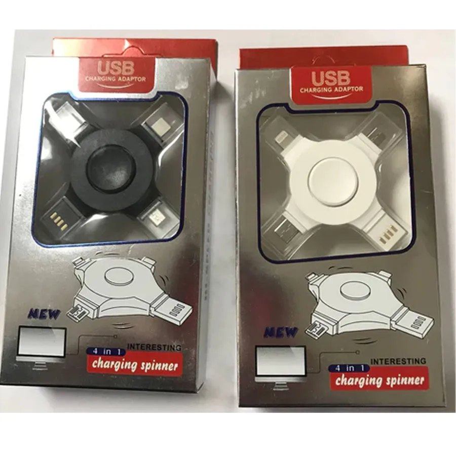 USB 4 In 1 Spinning Universal Phone Charger — wholesale Tech & Gadgets by the case