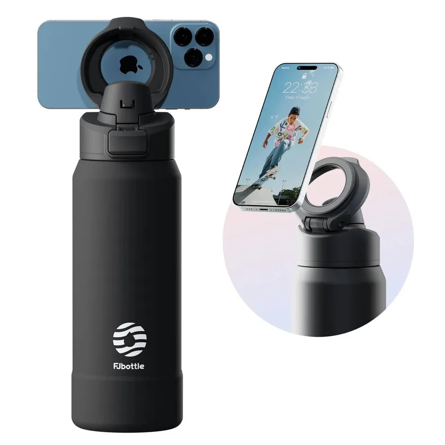 Stainless Steel Water Bottle & Magnetic Phone Mount | Tech — wholesale Tech & Gadgets by the case