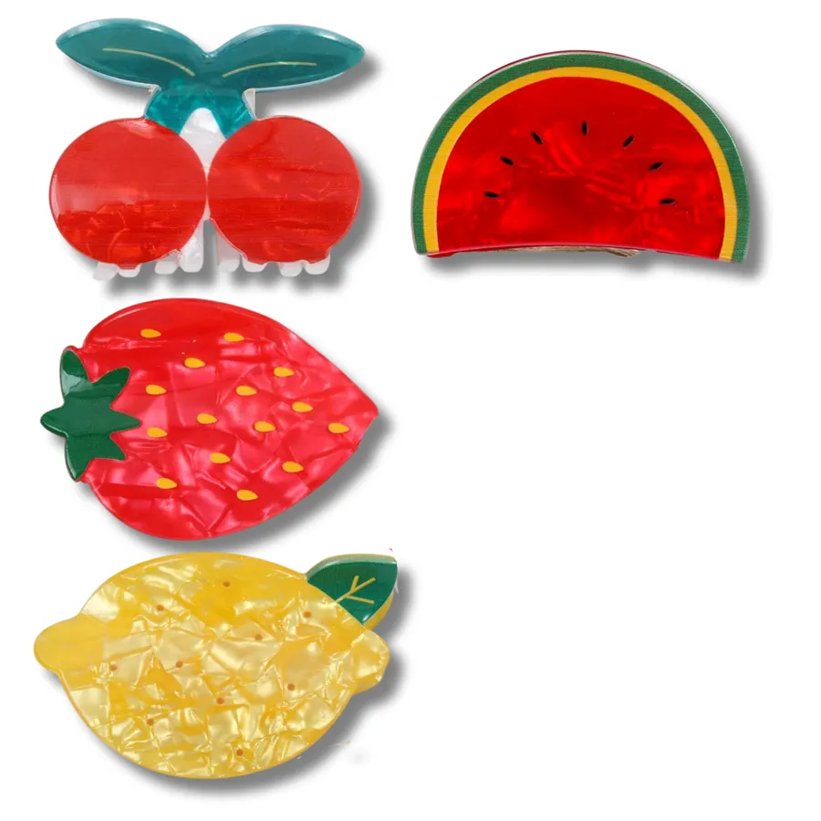 Fruit Theme Women Hair Clips- Assorted — wholesale Apparel & Accessories by the case