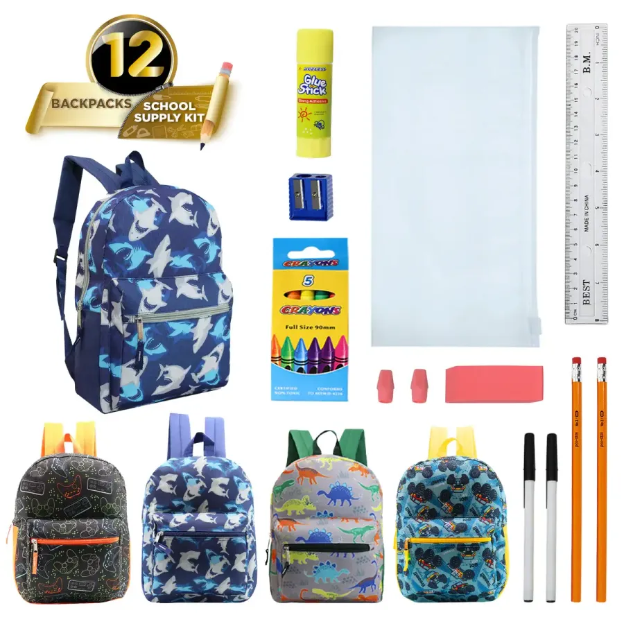 15" Printed Kids Backpacks Back To School- Assorted — wholesale Bags & Backpacks by the case