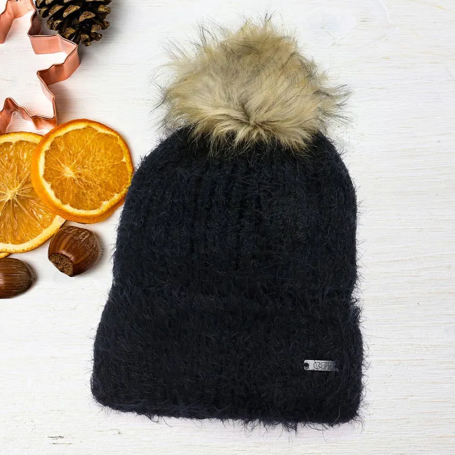 Flawless Faux Fur Pom Pom Beanie Hat - Assorted — wholesale Apparel & Accessories by the case
