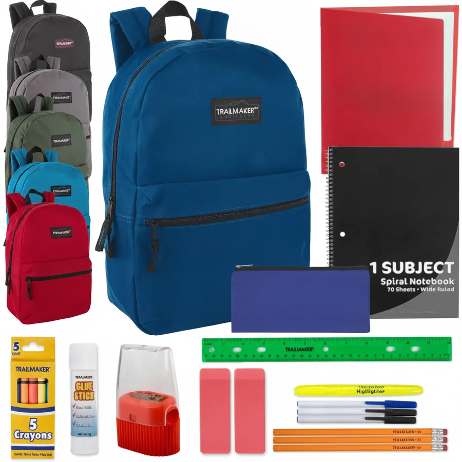 Classic 17-Inch Everyday Backpack with School Supply Kit | Kids Bags for School & Travel — wholesale Bags & Backpacks by the case