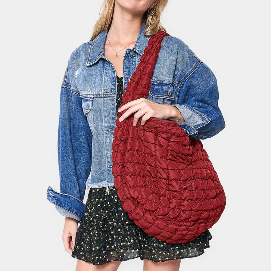 Quilted Puffer Crossbody Bag - Bubble Satchel, Large — wholesale Bags & Backpacks by the case