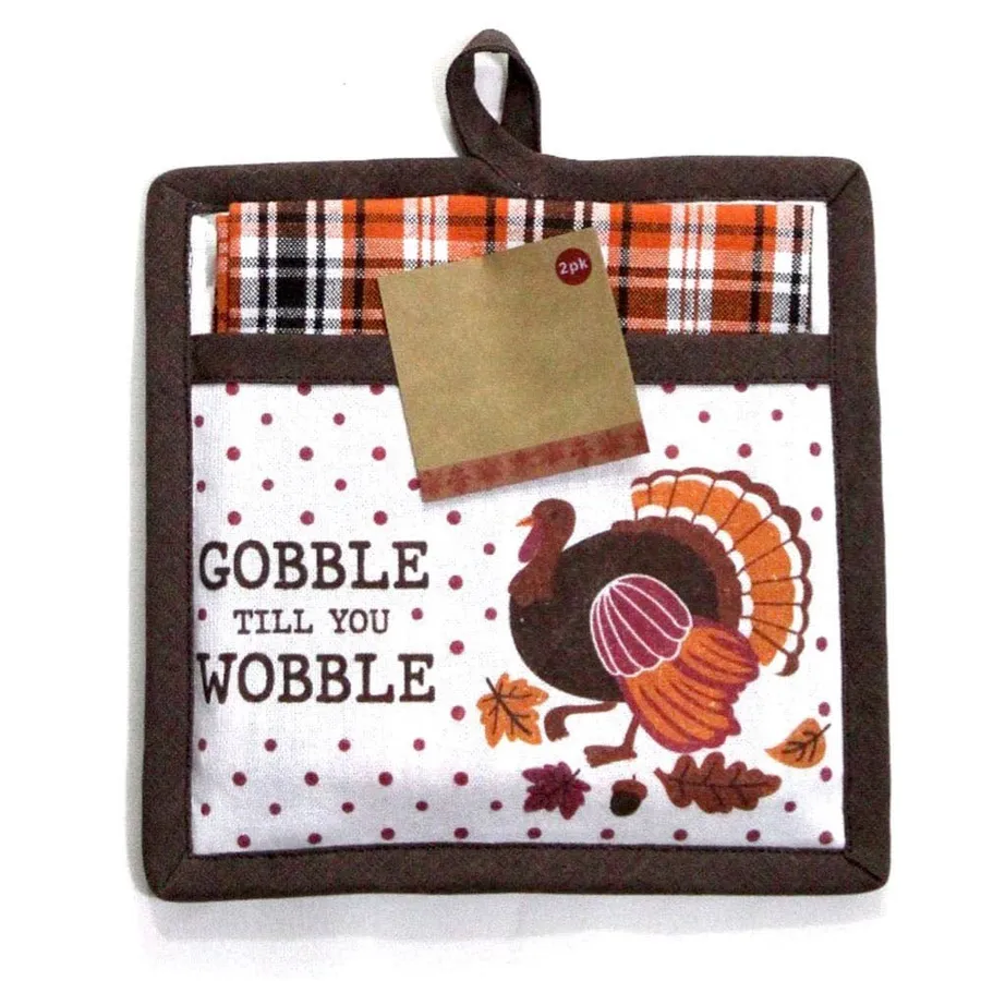 Fall-Themed Kitchen Towel with Unique Message Pumpkin — wholesale Kitchen & Drinkware by the case