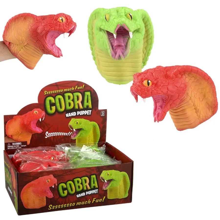 Hand Puppet Cobra Snake Head Kids Toy — wholesale Toys & Games by the case