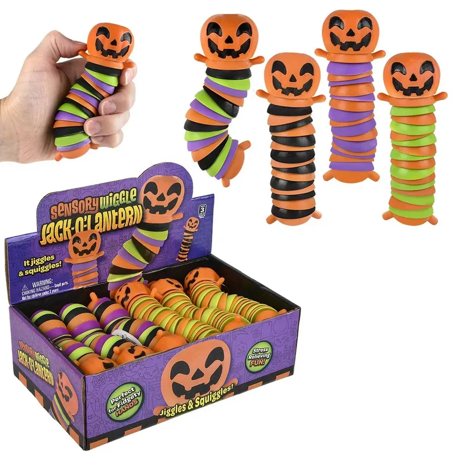 Jack O Lantern Wiggle Fidget Kids Toy- In Bulk — wholesale Fidgets & Sensory by the case