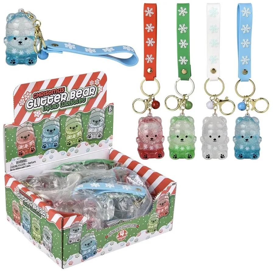 Liquid Bear Themed Wristlet Clip On Back To School Keychain — wholesale Keychains & Charms by the case