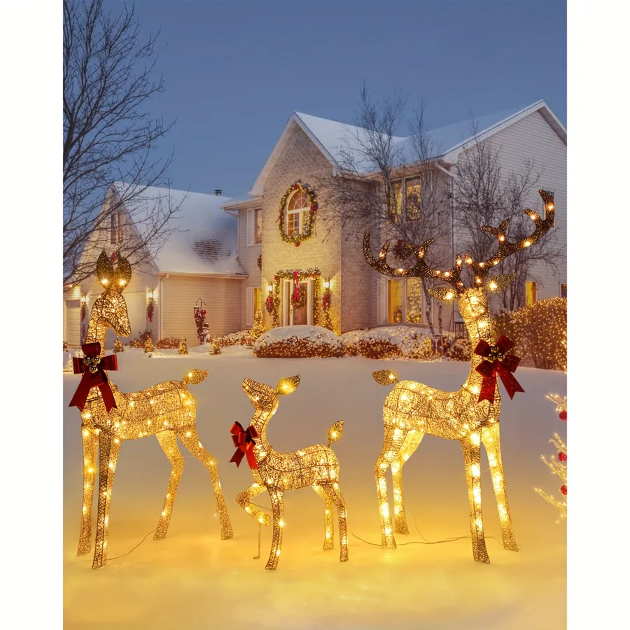 Christmas Pre-lit Deer Family For Holiday Decor — wholesale Seasonal & Holiday by the case