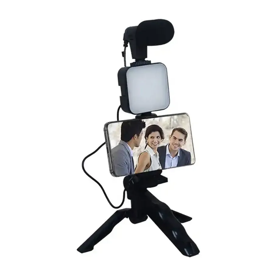 Portable Vlogging Kit — Mic & LED Light Gullee Gadgets — wholesale Kitchen & Drinkware by the case