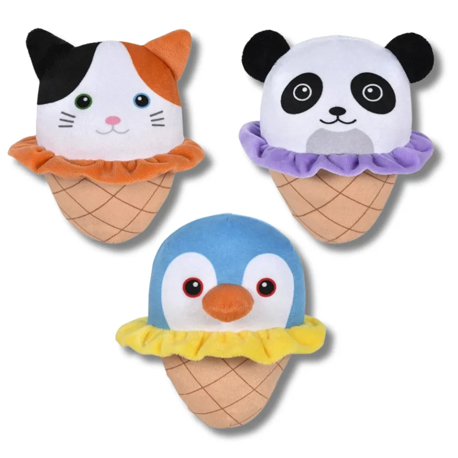 Plush Animals Ice Cream Cones Kids Toys - Assorted — wholesale Plush & Squishies by the case