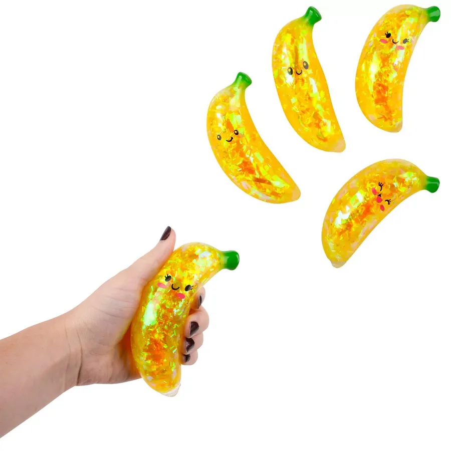 Sparkle Banana Stretch Toy - Squeeze & Play for Kids — wholesale Fidgets & Sensory by the case