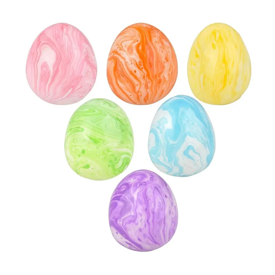 Easter Marbleized Stretch & Squish Egg Kids Toy- Assorted — wholesale Plush & Squishies by the case