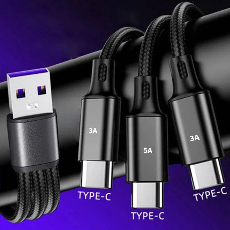 0907GG 3 In 1 Type C USB Micro Fast Charging Cable For Samsung Xiaomi Redmi Realme OPPO OnePlus for Android Mobile Phone — wholesale Tech & Gadgets by the case