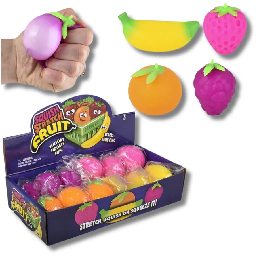 Assorted Squish Stretch Fruit Fidget Kids Toy — wholesale Fidgets & Sensory by the case