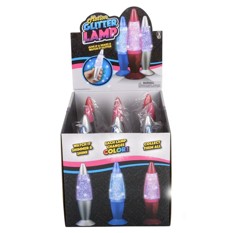 7" Novelty Glitter Lamp For Kids In Bulk Assorted — wholesale Home & Décor by the case