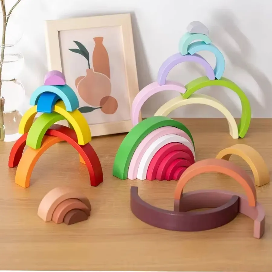 Educational Wooden Bridge Building Blocks Kids Toy- Assorted — wholesale Toys & Games by the case