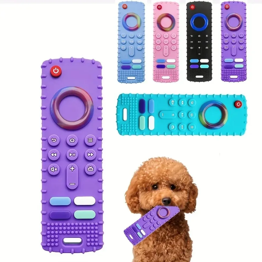 Silicone Puppy Teething Toy – Remote Design, Multi-Color — wholesale Toys & Games by the case