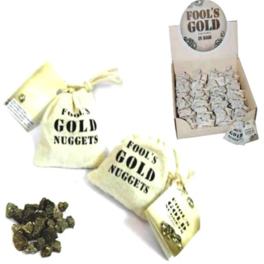 Natural Pyrite Fool's Gold Nuggets Rough Material Stone Bag — wholesale Bags & Backpacks by the case