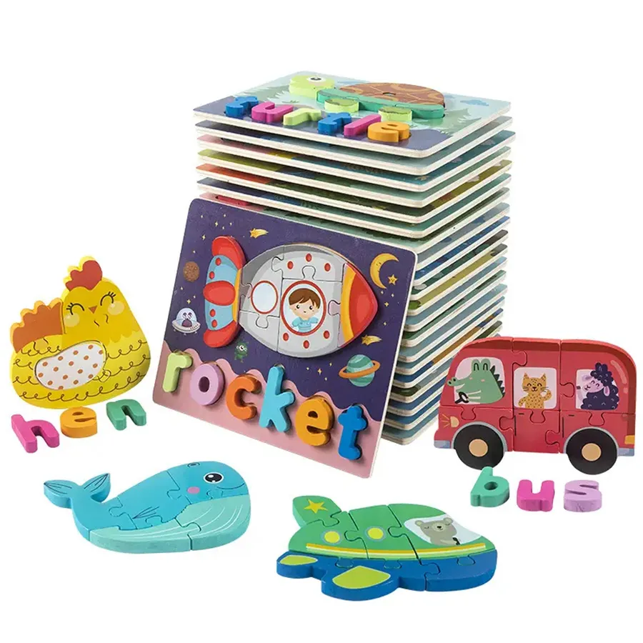 Wooden Educational Puzzle Stocking Stuffer Kids Toys — wholesale Toys & Games by the case