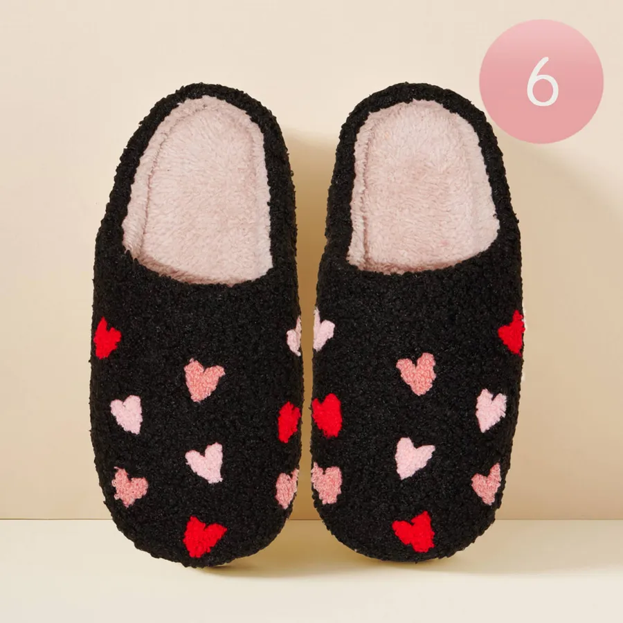 Fashionable Heart Dot Winter Slippers For Valentine — wholesale Seasonal & Holiday by the case
