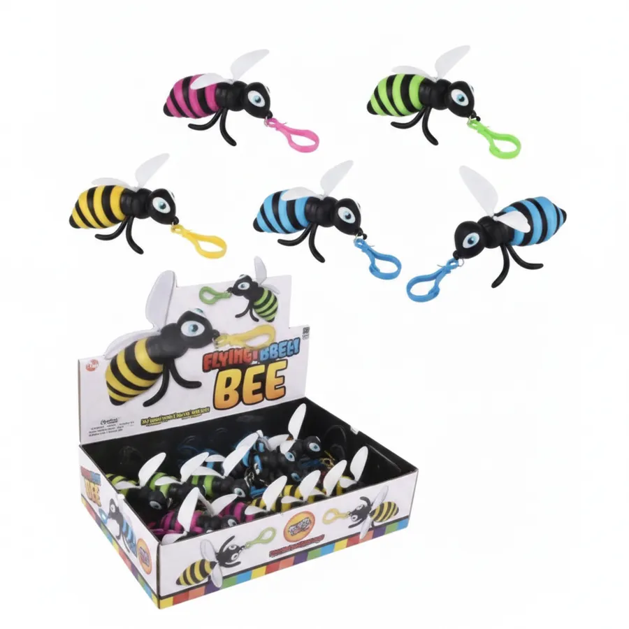 4-Inch Sensory Bee Clip-On Squishy Toy - Portable Fidget & Stress Ball — wholesale Fidgets & Sensory by the case