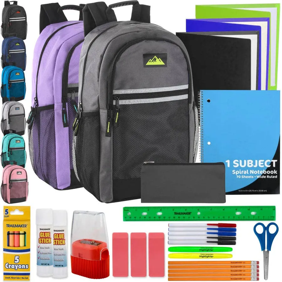 30-Piece Kit Back to School Reflective Backpack- Assorted — wholesale Bags & Backpacks by the case