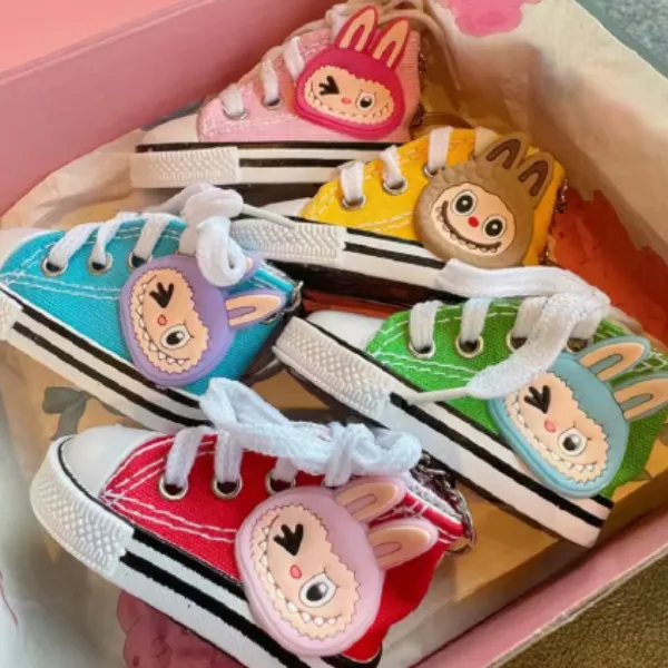 Assorted Colour Doll Shoes – Bunny Face Canvas Sneakers — wholesale Toys & Games by the case