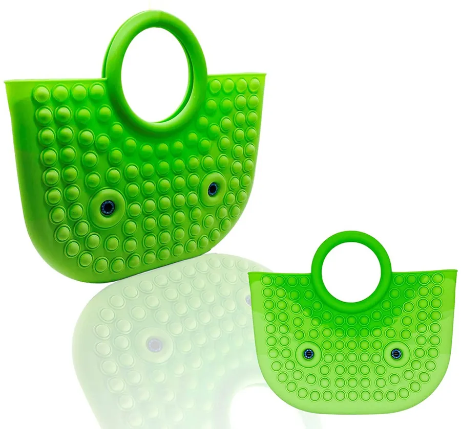 Green Pop It Stress Relief Fidget Tote Bag- Daily Use — wholesale Fidgets & Sensory by the case