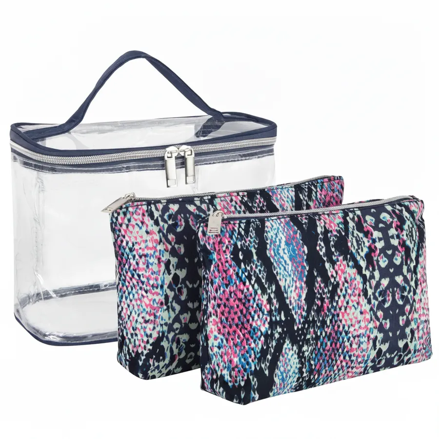 Clear Travel Cosmetic Case and Pouch Set - Everyday Toiletry Bags — wholesale Bags & Backpacks by the case