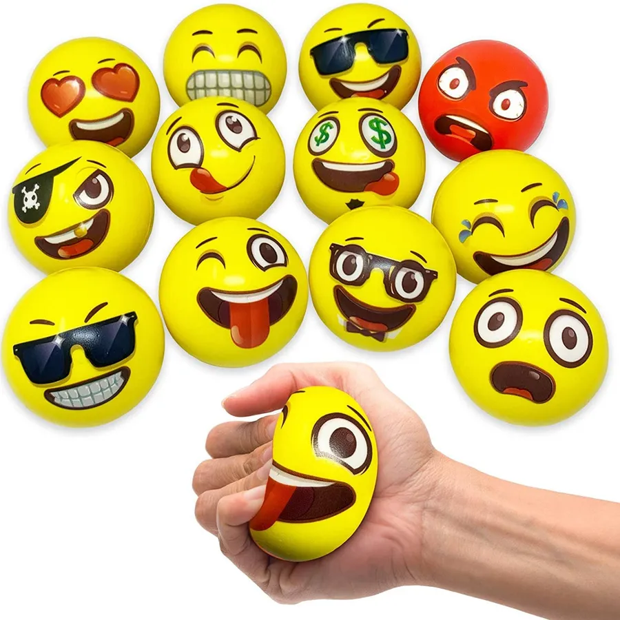 Emoji Face Squeeze Ball For Kids - Assorted — wholesale Fidgets & Sensory by the case