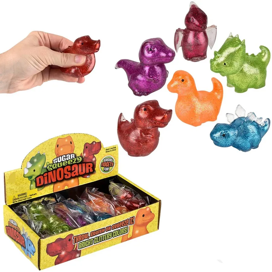 Dinosaur Splat Squeeze Fidget Kids Toy- Assorted — wholesale Fidgets & Sensory by the case