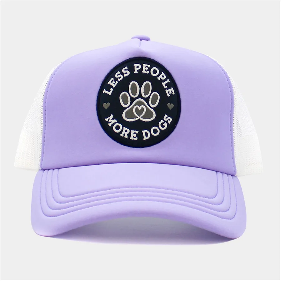 Less People More Dogs Message Mesh Back Trucker Hat-Assorted — wholesale Apparel & Accessories by the case
