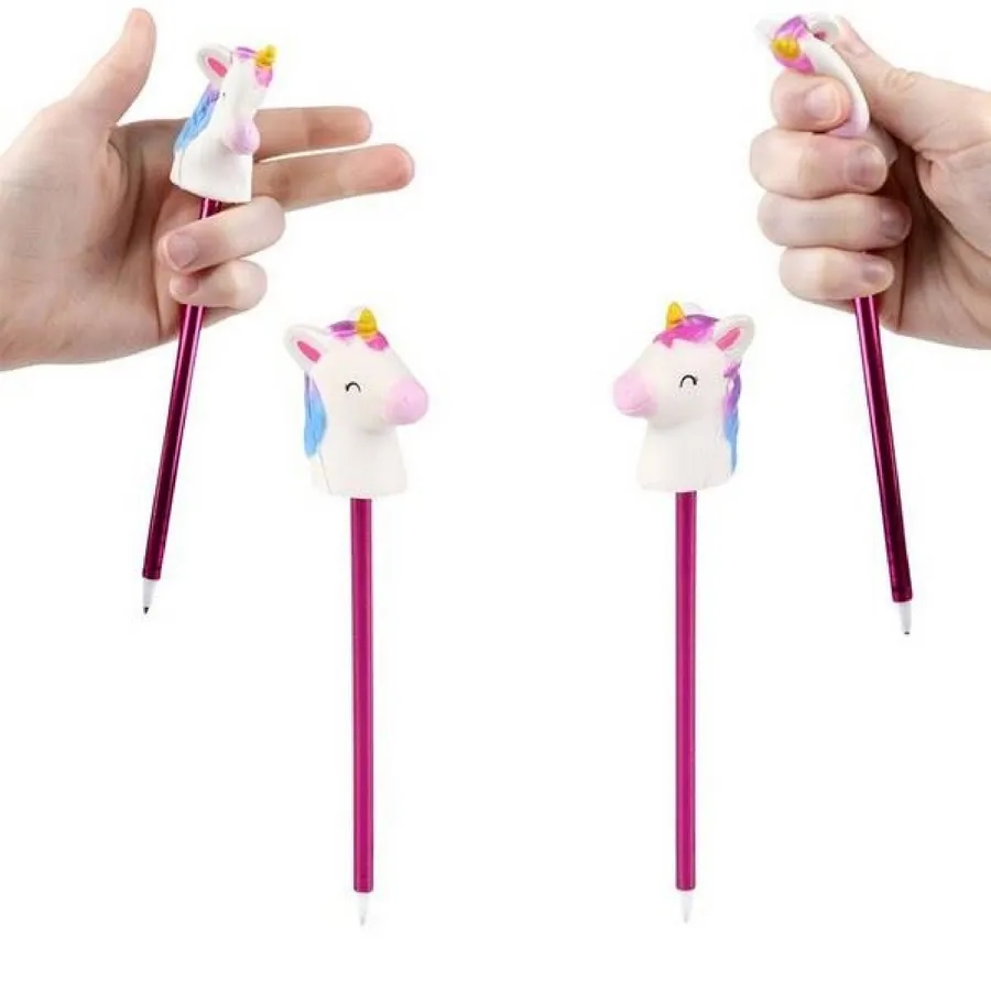 Cute Unicorn Design 8.25" Squishy Soft Plush Writing Pens — wholesale Plush & Squishies by the case