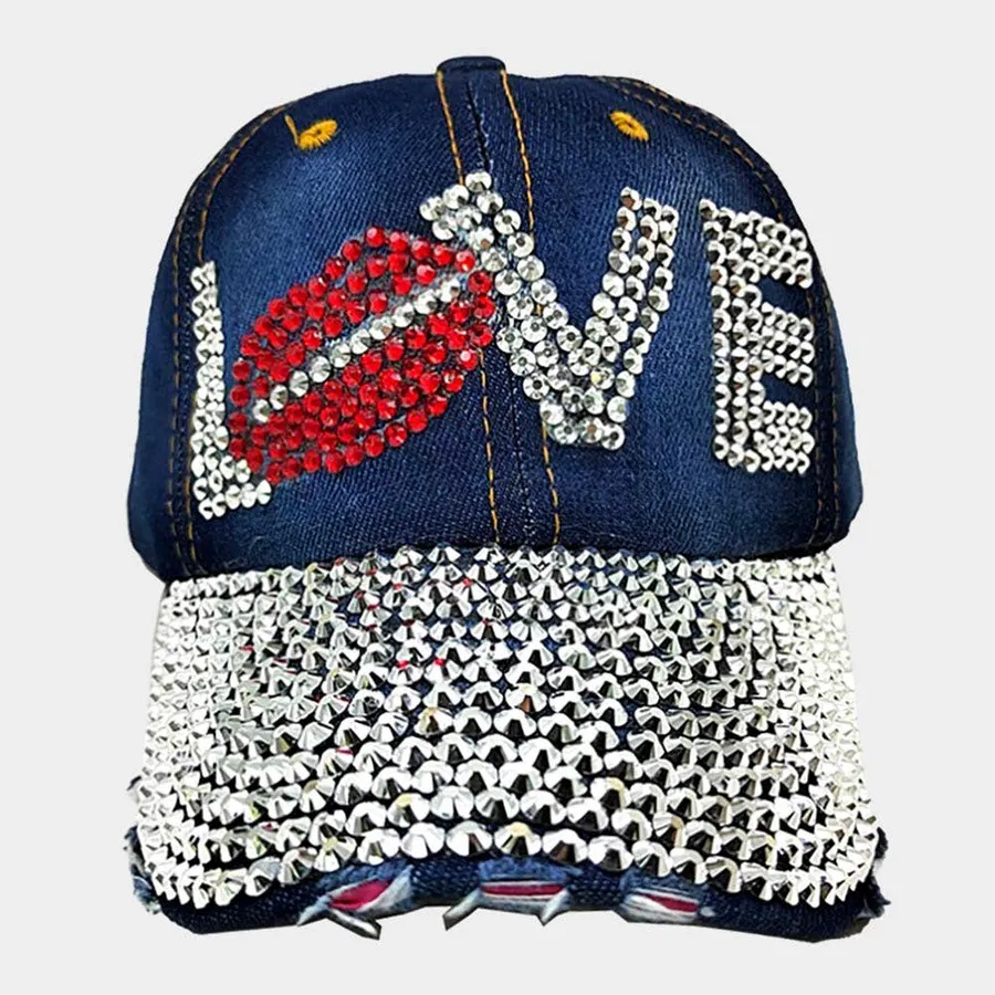 Bling Lips Message Baseball Cap- Assorted — wholesale Apparel & Accessories by the case